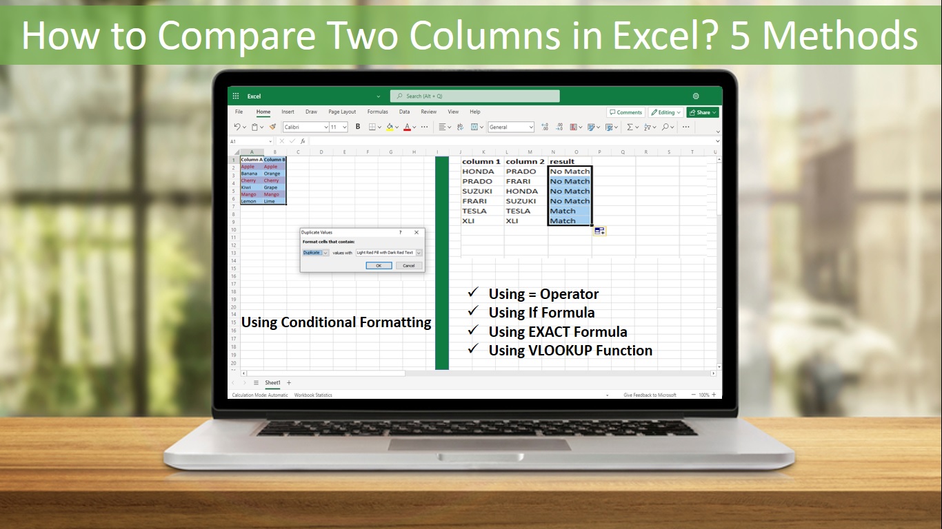 Excel How To Compare Two Columns In Separate Spreadsheets And If The