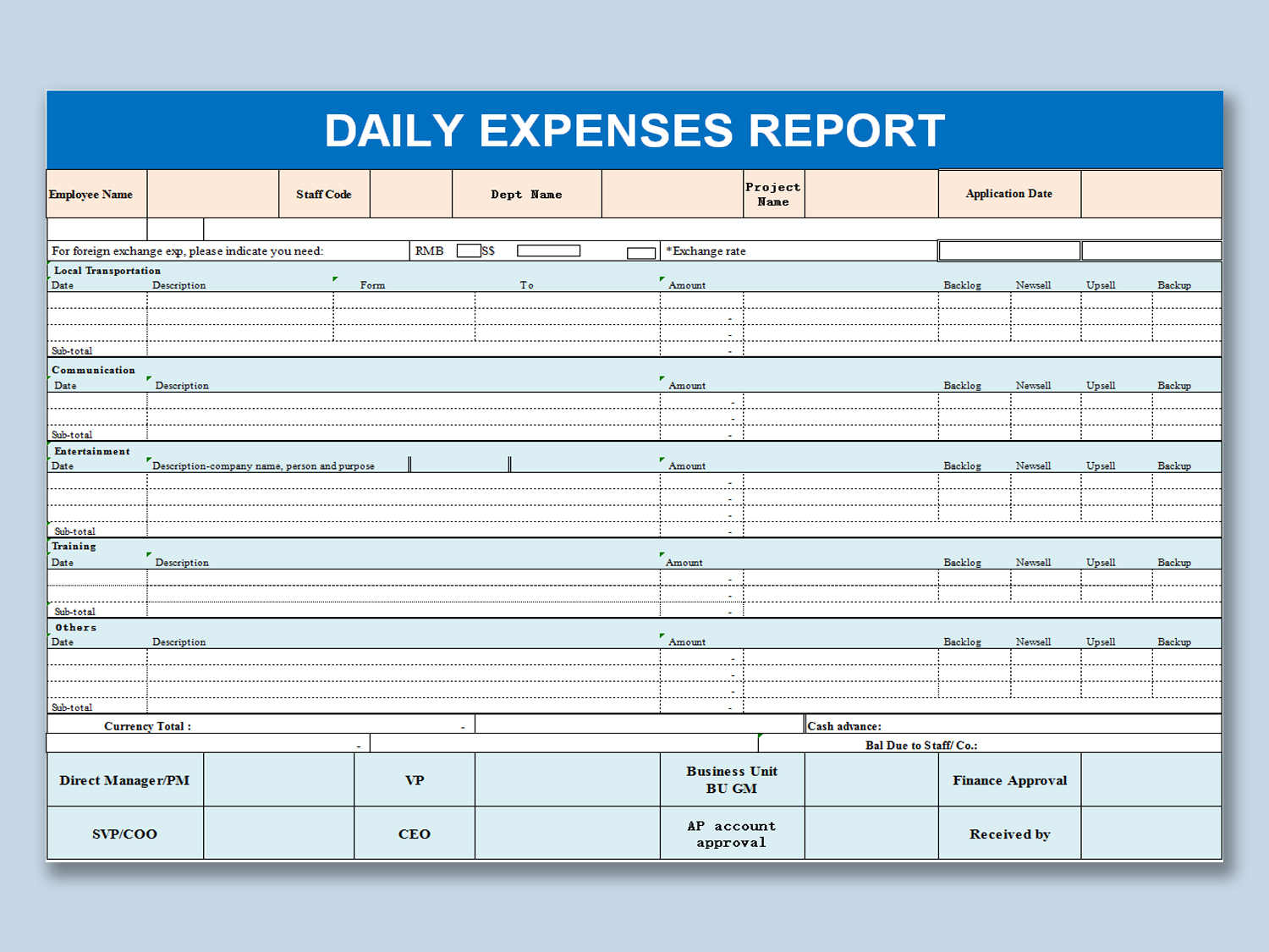 Excel Of Daily Expenses Report Xls Wps Free Templates