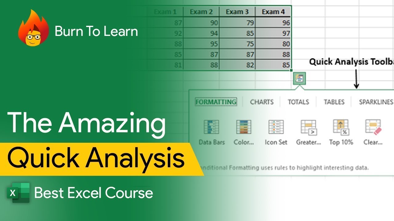 Excel Quick Tip Using The Quick Analysis Tool Youtube