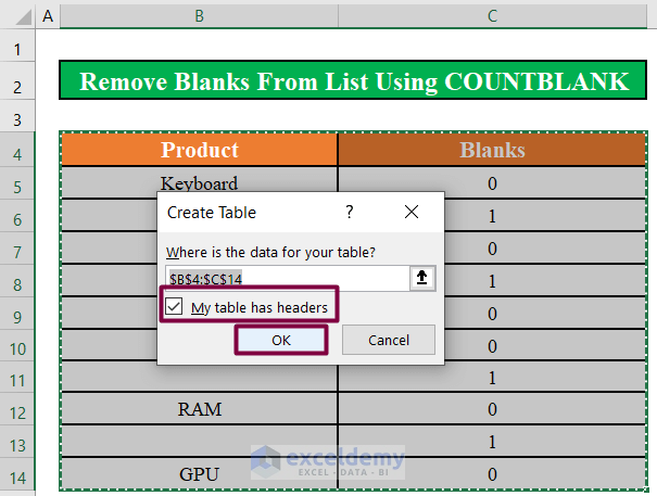 Excel Remove Blanks From List Catalog Library