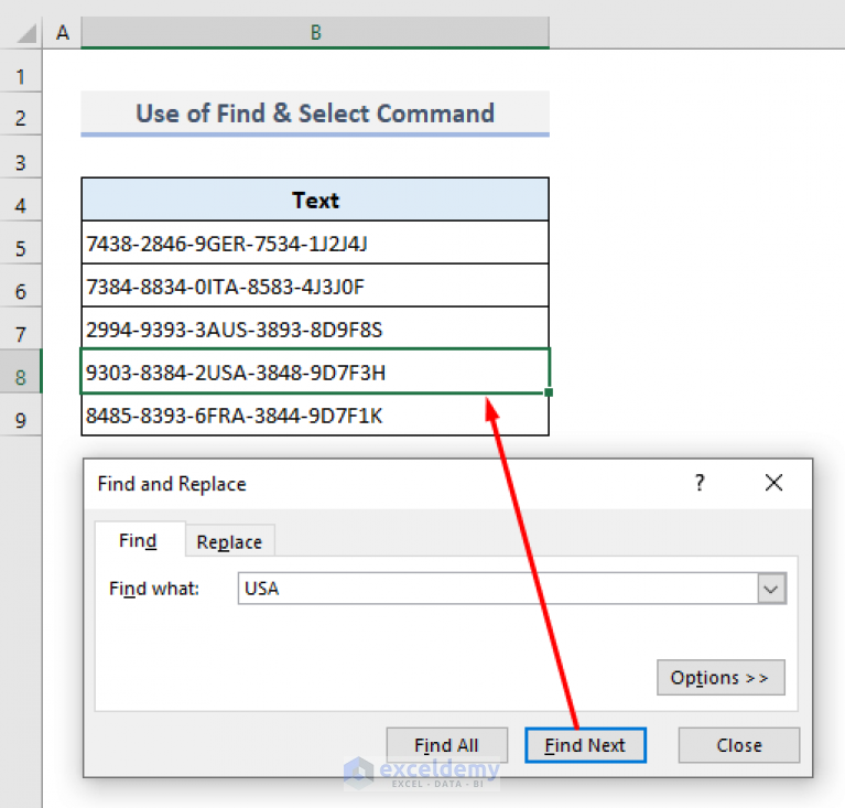 Excel Search For Text In Range 11 Quick Methods Exceldemy