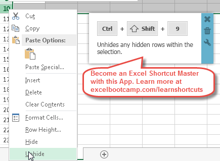 Excel Tricks Hide Unhide Row Coloum Excelrow Excelshortcuts Excel