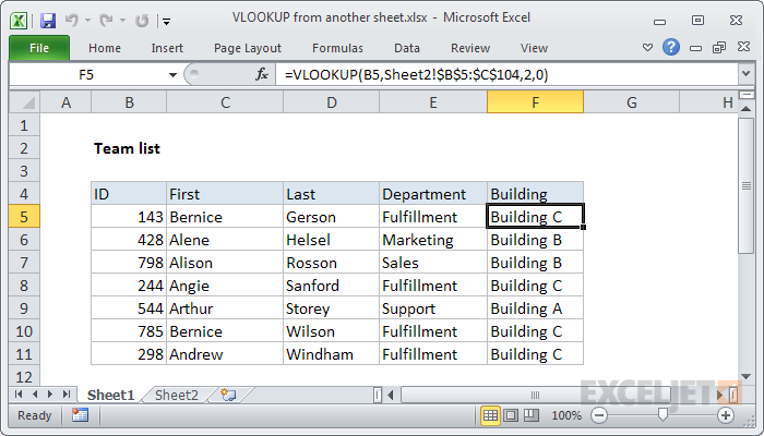 Excel Tutorial How To Create A Reference To Another Worksheet