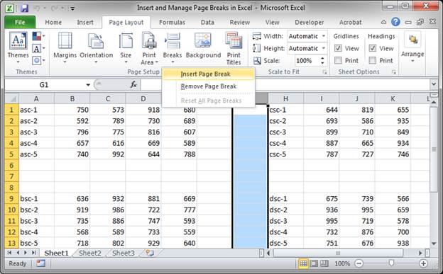 Excel Tutorial Insert And Delete Page Breaks In A Spreadsheet Excel