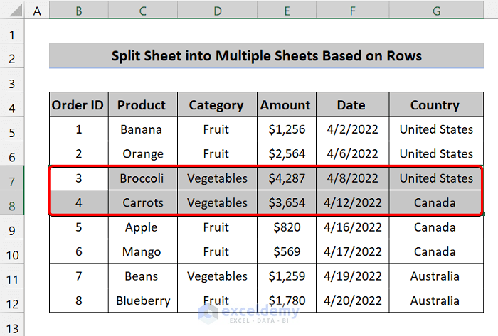 Excel Vba Split Sheet Into Multiple Sheets Based On Rows Exceldemy