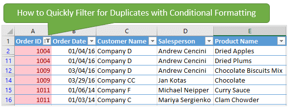 Find Duplicates In Excel Filter Count If Cond Formatting