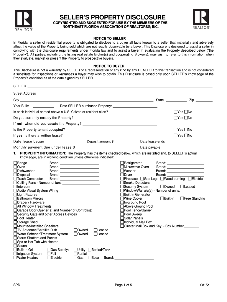 Florida Sellers Disclosure Form 2024 Fill Out Sign Online Dochub