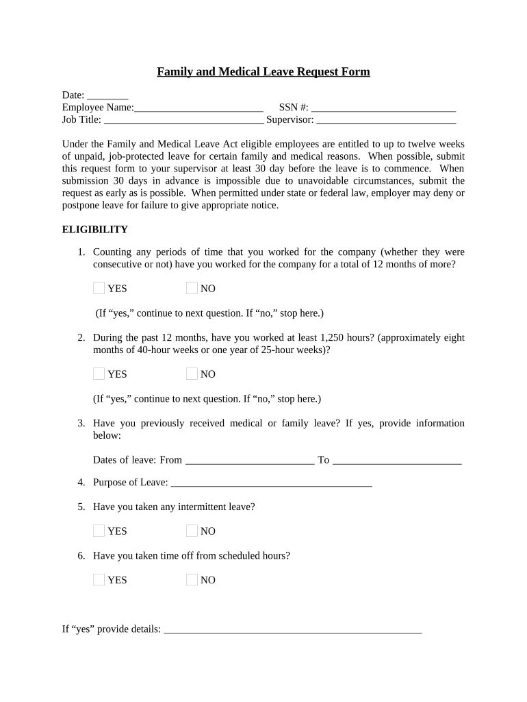 Fmla Form Printable Complete With Ease Airslate Signnow