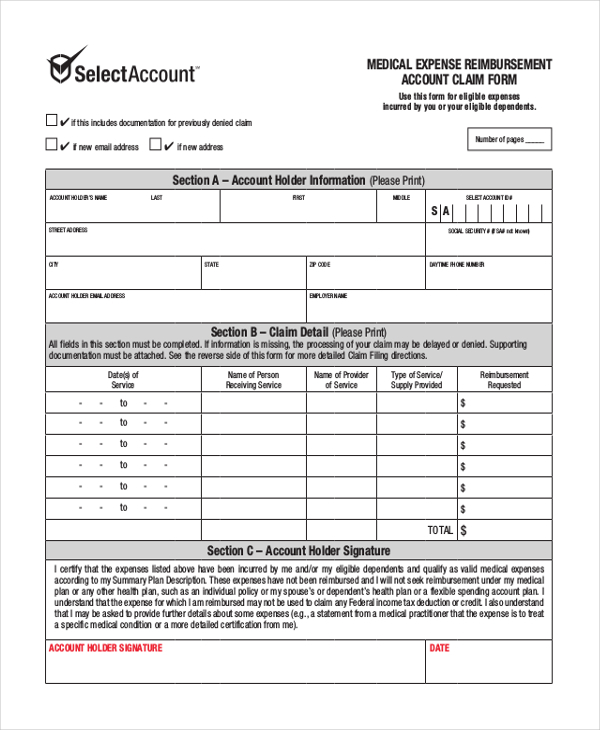 Free 12 Sample Medical Reimbursement Forms In Pdf Excel Word