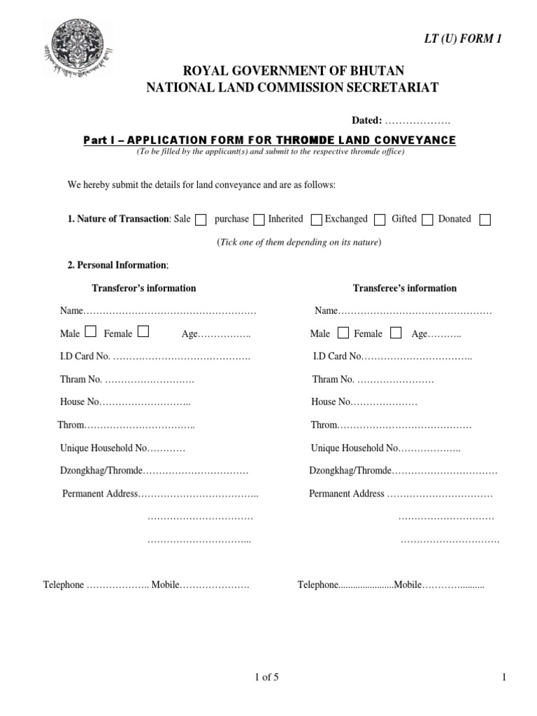 Free 6 Land Transfer Form Samples In Pdf Ms Word