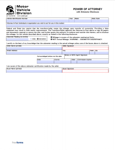 Free Arizona Motor Vehicle Power Of Attorney Form 48 1001 Pdf