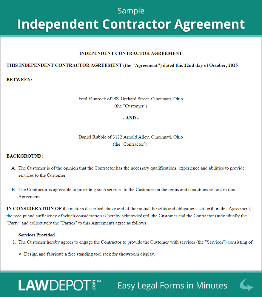 Free Independent Contractor Agreement Form Download Business Mentor