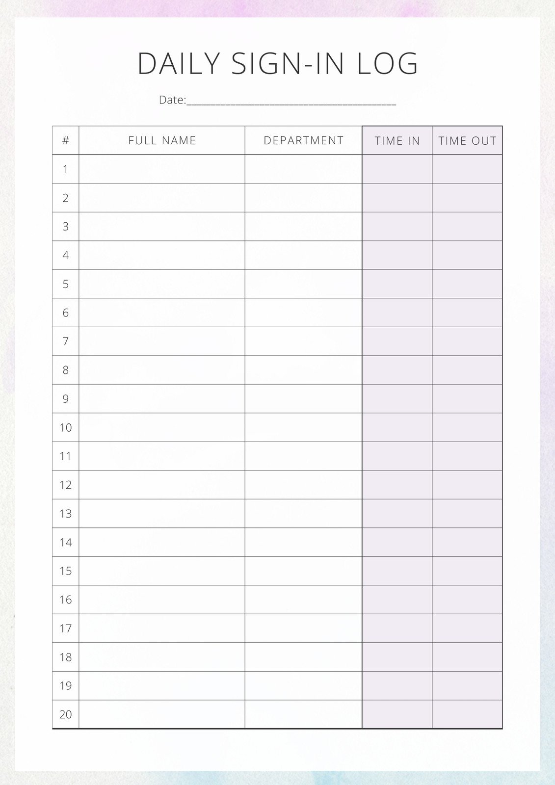 Free Printable Log Sheet Templates Excel Word Drivers Film