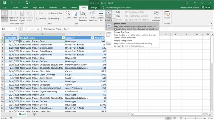 Freeze Panes In Excel Instructions And Video Lesson Teachucomp Inc