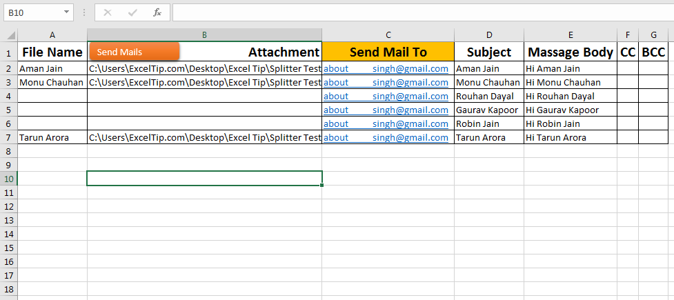 G N Rez Massivement Vos Emails Via Excel Productivit Expert Sendethic