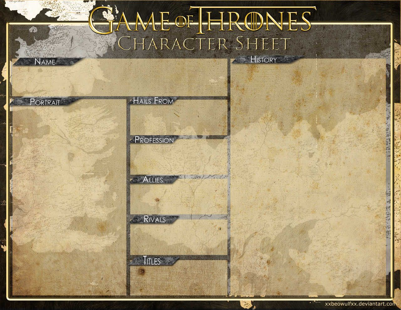 Game Of Thrones Character Template By Xxbeowulfxx On Deviantart