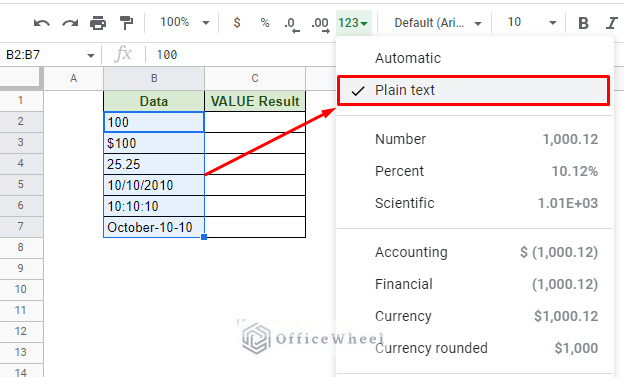 Google Sheets The Value Function An Easy Guide Officewheel