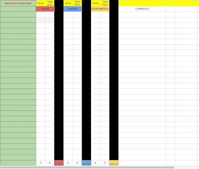 Grading Sheet Excel Template Template Sample