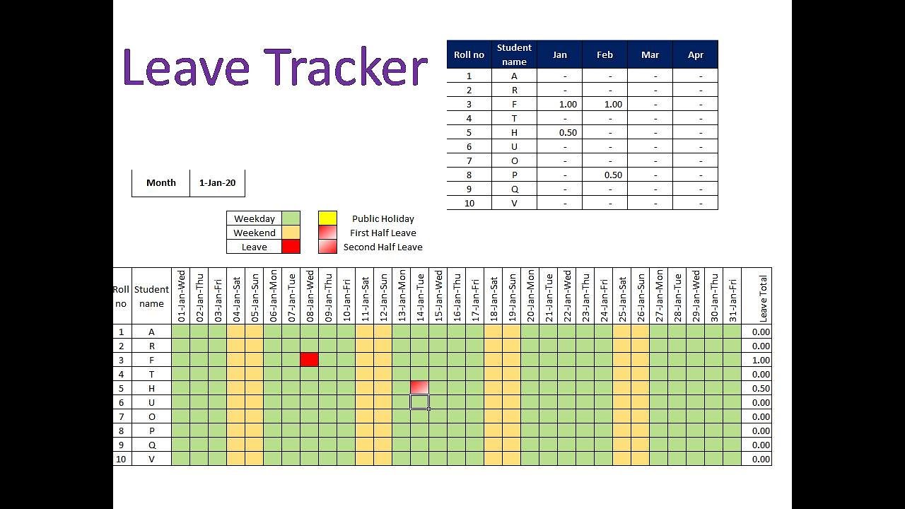 H Ng D N S D Ng Annual Leave Tracker Excel Download Hi U Qu