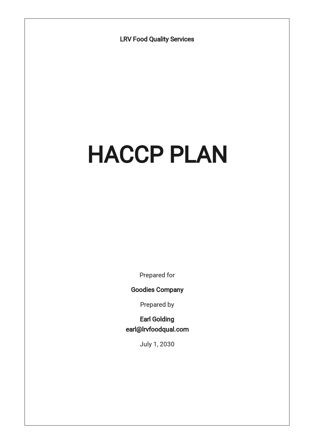 Haccp Plan Example 1 Doc Template Pdffiller