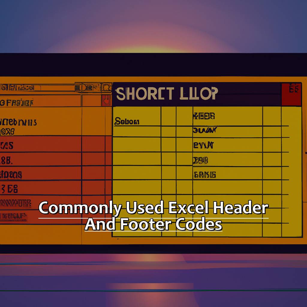 Header And Footer Formatting Codes In Excel