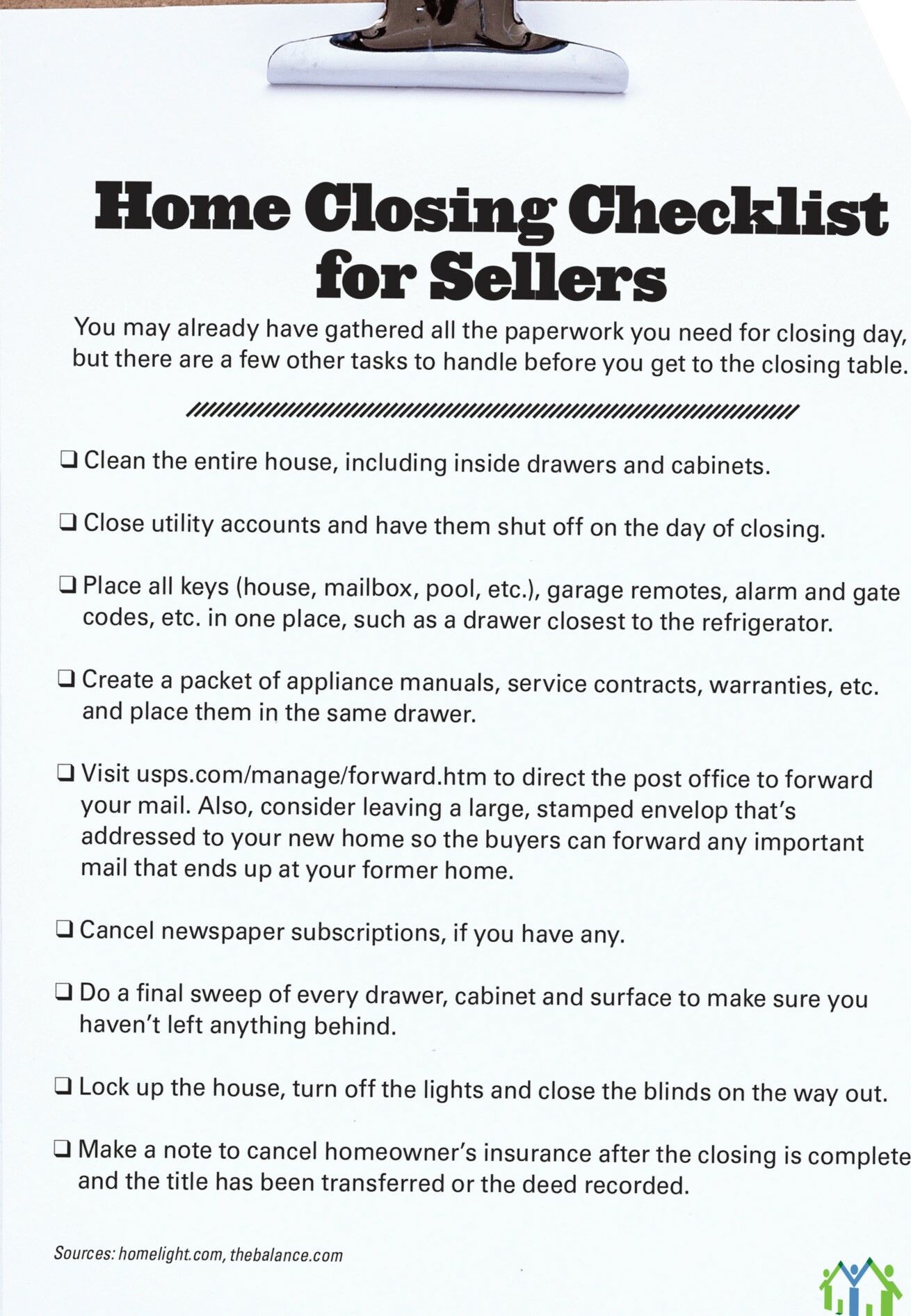 Home Closing Checklist For Sellers Theproducers Blog