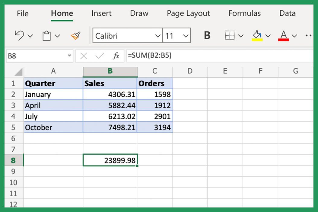 How To Add In Excel Excel Sum With Examples Itechguides Com