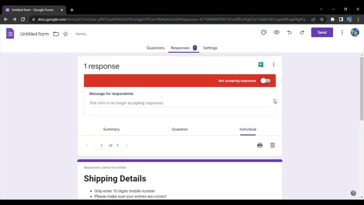 How To Add Link To See Previous Responses In Google Forms Youtube