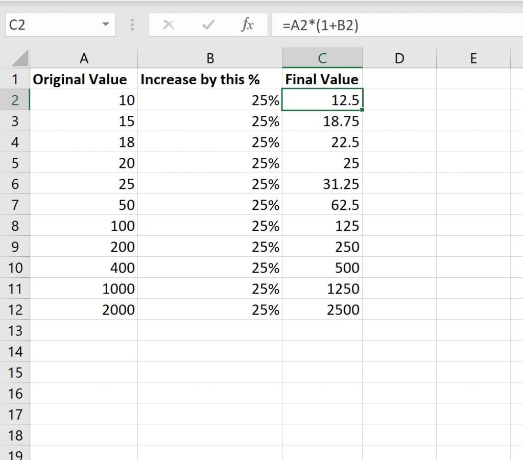 How To Apply A Percentage Increase Or Decrease In Excel