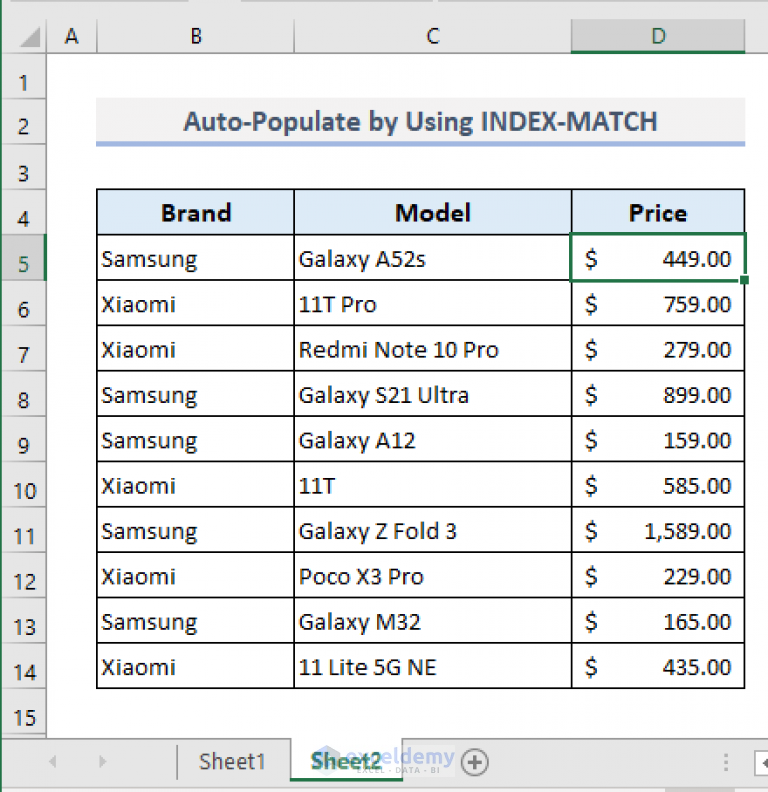 How To Auto Populate From Another Worksheet In Excel Exceldemy