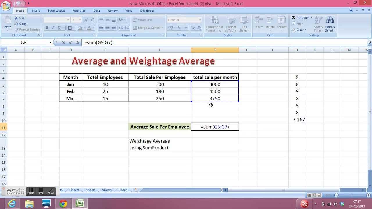 How To Calculate Average Using Formula In Excel Youtube