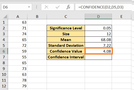 3 Easy Steps to Calculate Confidence Interval in Excel