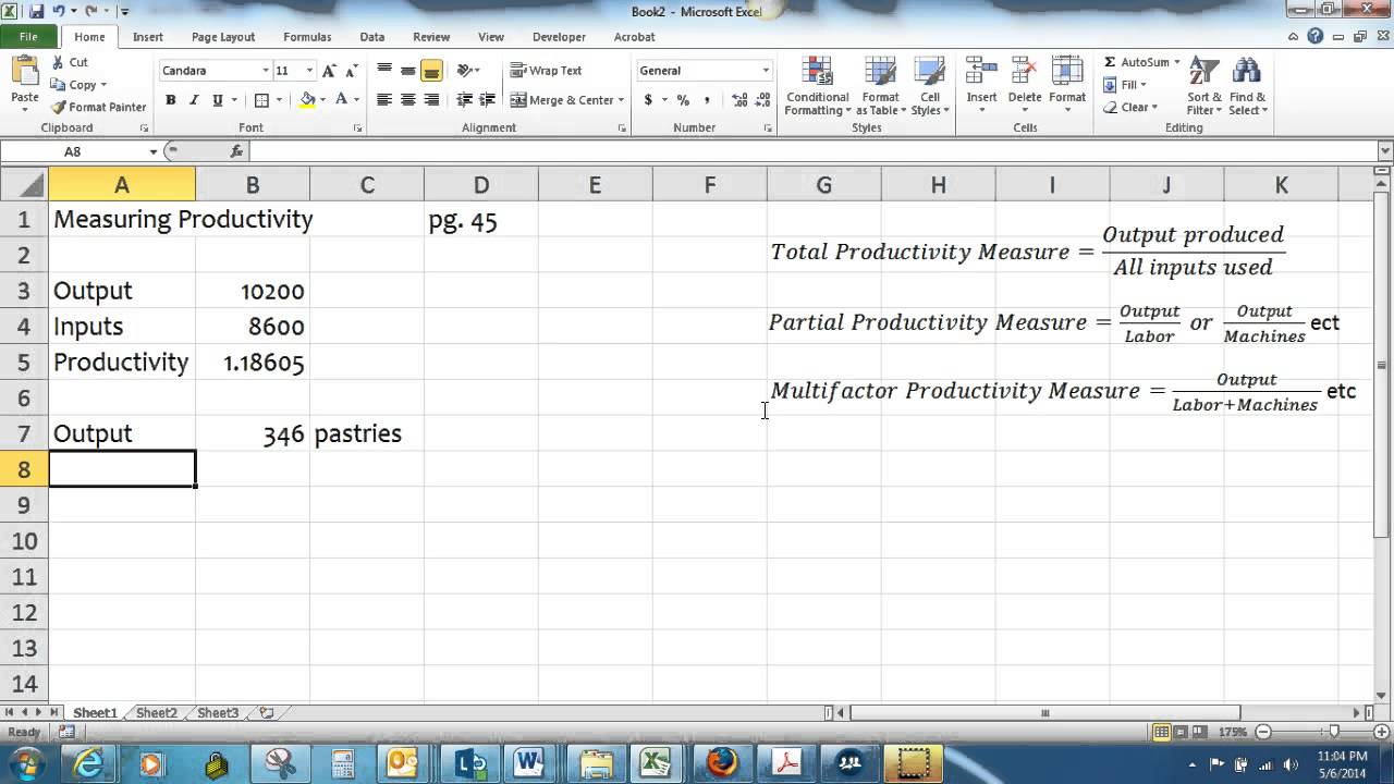 How To Calculate Productivity Percentage In Excel Youtube