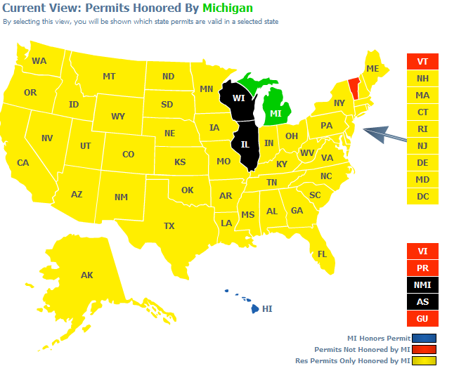 How To Carry A Concealed Weapon Ccw Map For Permits Honored From Other