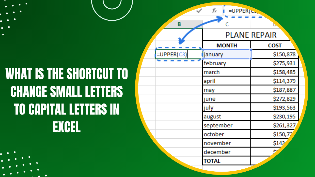 Easily Change Small Letters to Capital in Excel