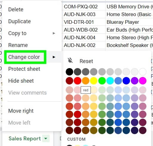 How To Change The Tab Color In Google Sheets Excelnotes