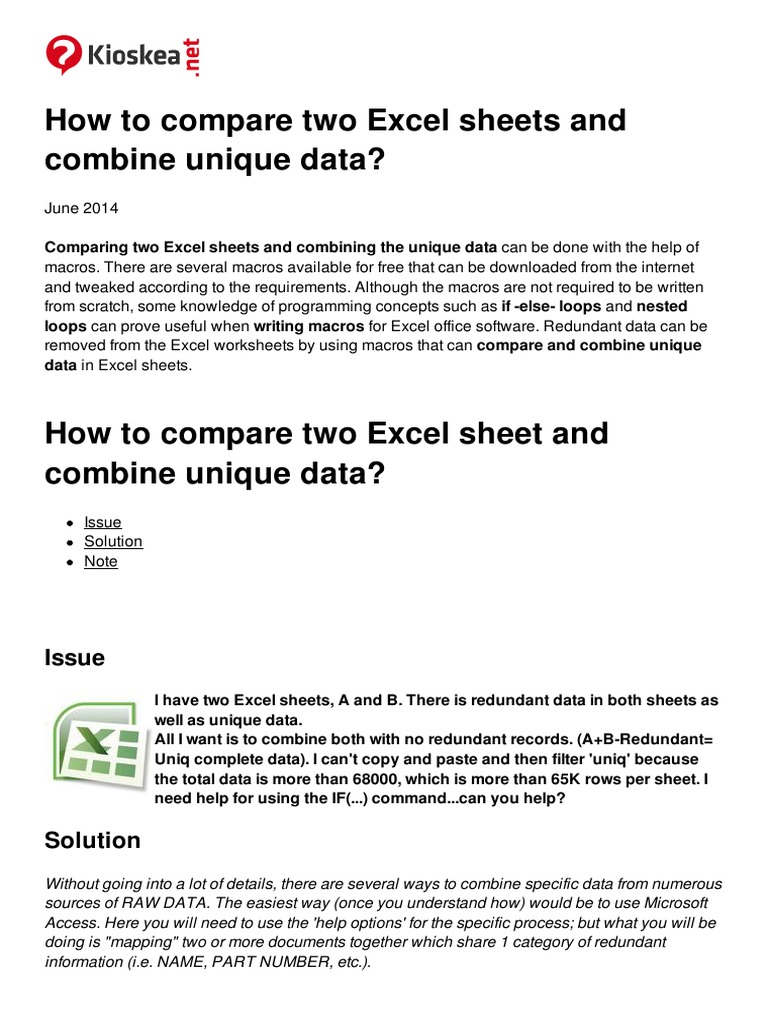 Compare and Combine Excel Data Easily