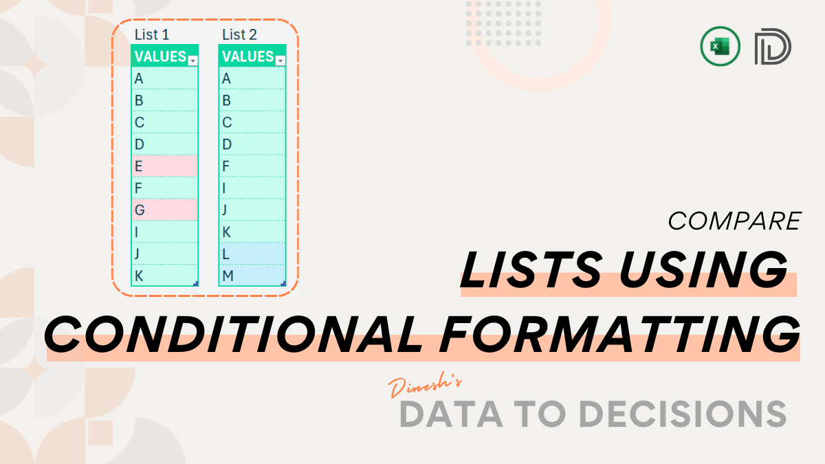 How To Compare Between 2 Lists In Excel Using Conditional Formatting