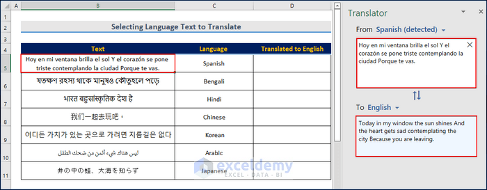 How To Convert English To Hindi In Excel Use Google Translate Formula