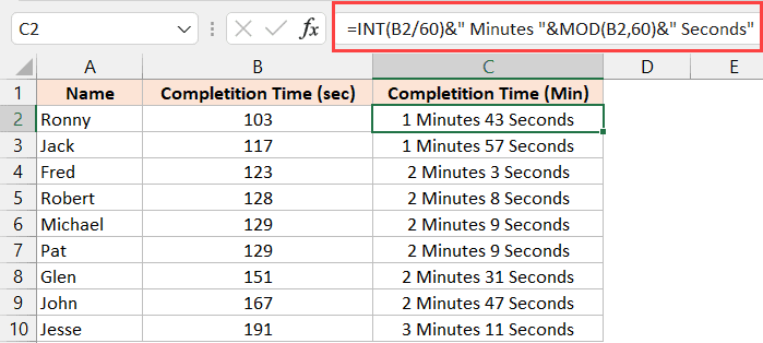 How To Convert Seconds To Minutes In Excel