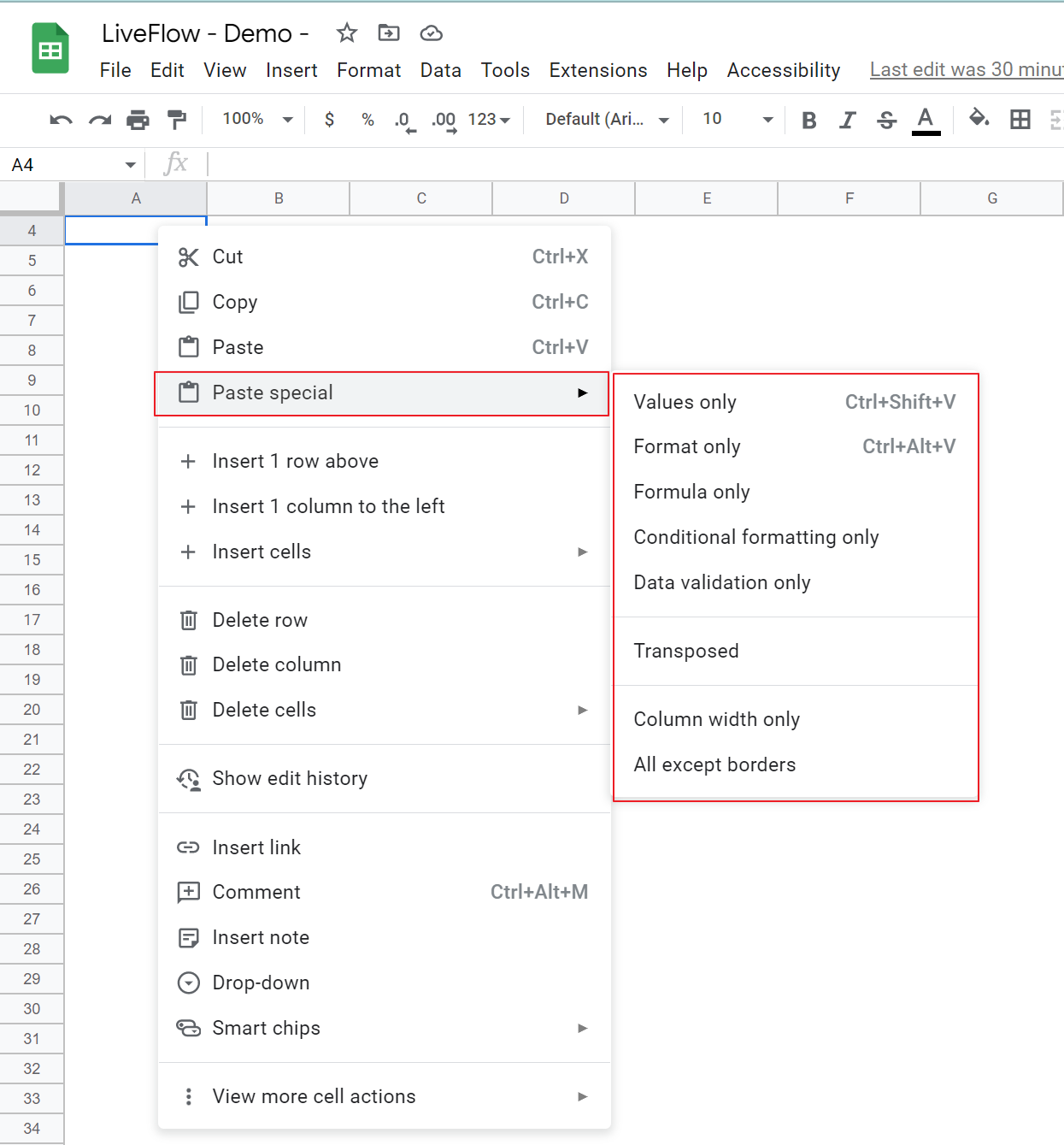 How To Copy And Paste In Google Sheets Liveflow