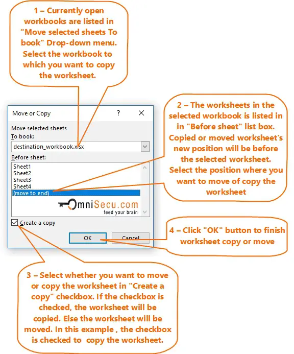 How To Copy Or Move Worksheet To Another Workbook Microsoft Excel