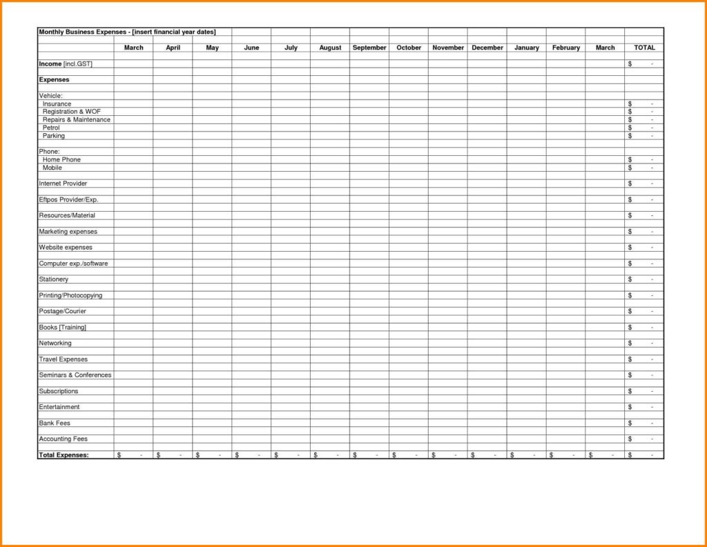 How To Create A Business Expense Spreadsheet Db Excel Com