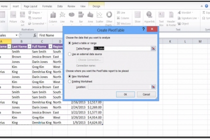 How To Create A Pivottable Or Pivotchart In Microsoft Excel 2013