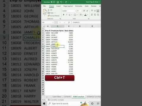 How To Create Excel Table Youtube