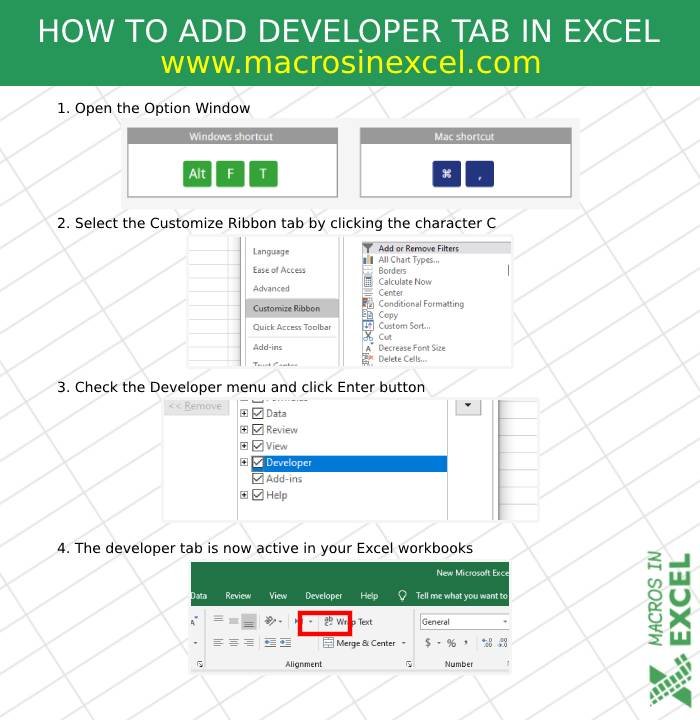 How To Display The Developer Tab In Excel Silkgeser