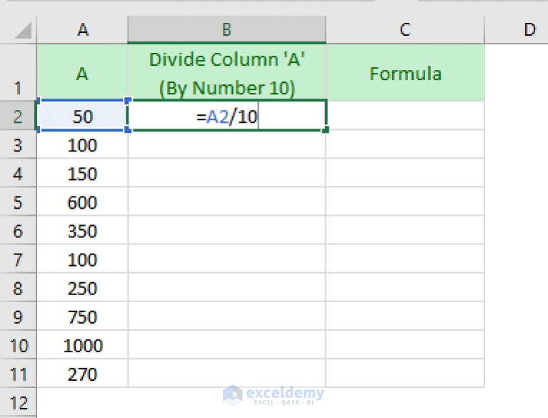 How To Divide In Microsoft Excel How To Use Division Formula In Excel Divide Numbers Cells