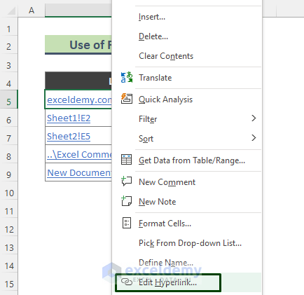 How To Edit Hyperlink In Excel 5 Quick Amp Easy Methods Exceldemy