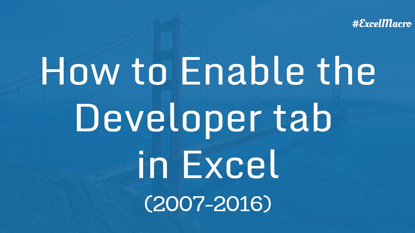 How To Enable Developer Tab In Excel Development Excel Activex