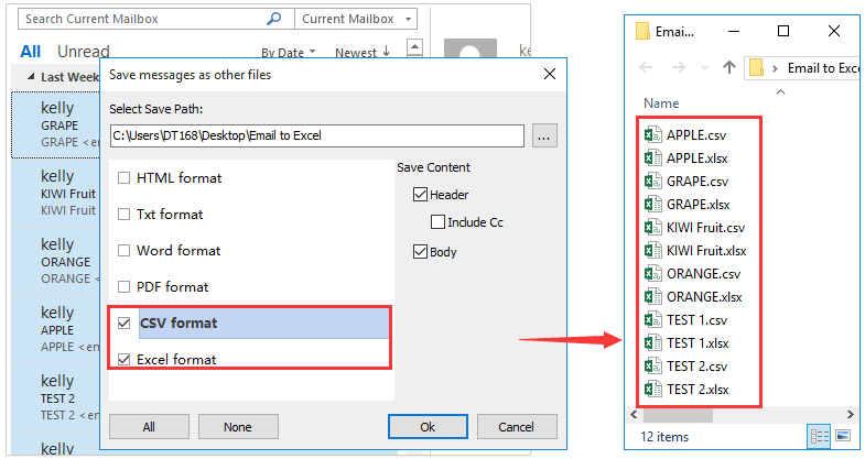 How To Export All Emails From An Outlook Mail Folder To Excel Csv